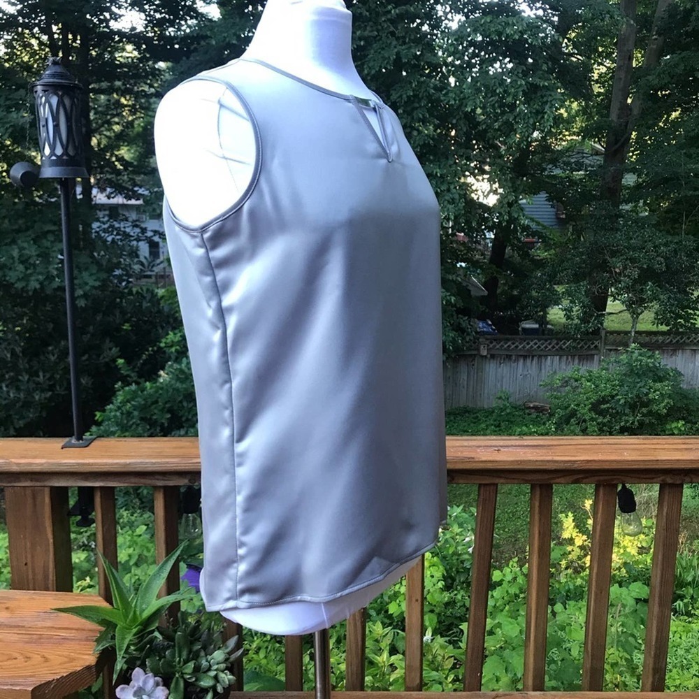 Calvin Klein pewter/silver Sleeveless Blouse - M - Picture 8 of 12